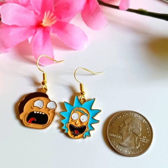 Funny Rick And Morty Handmade Earrings - Picture 4 of 4